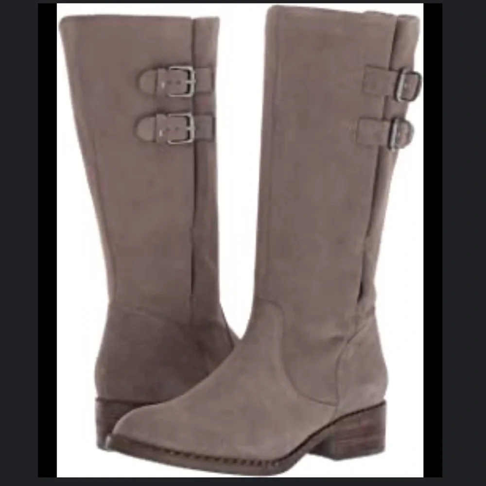 Gentle Souls Suede Mid Calf Boots - Brian Concrete Suede Gray Women's. - Picture 11 of 11